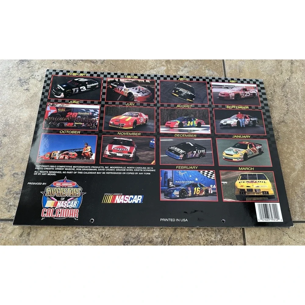 Vtg Nascar Calendar 1995 16th Annual Superstars Earnhardt Gordon